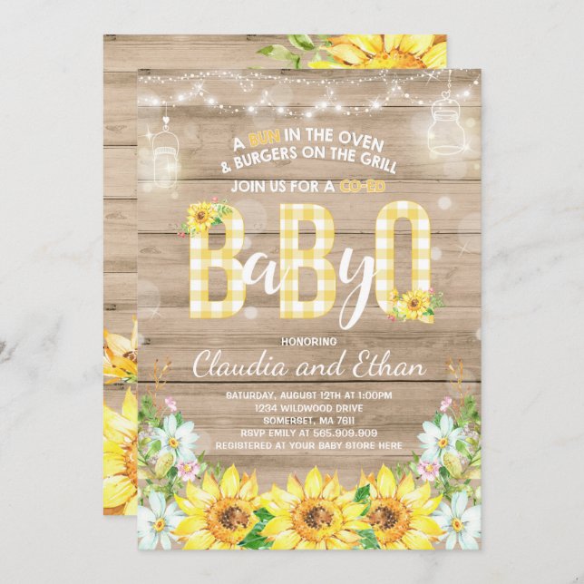 Paar-Dusche des GRILLEN Einladung (Vorne/Hinten)