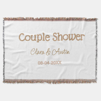 Paar Dusche Name Datum braun pink Pastell Hochzeit Decke