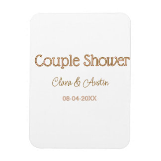 Paar Dusche Name Datum braun pink Pastell Hochzeit Magnet