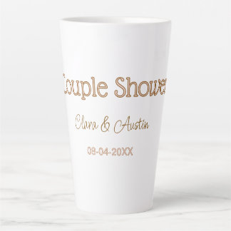 Paar Dusche Name Datum braun pink Pastell Hochzeit Milchtasse