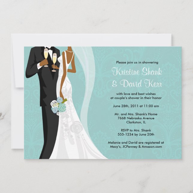 Paar-Dusche - Version 2 Einladung (Vorderseite)