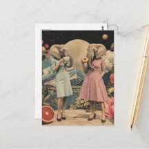 Paar Elefantendamen Surrealer Frühstück-Collage