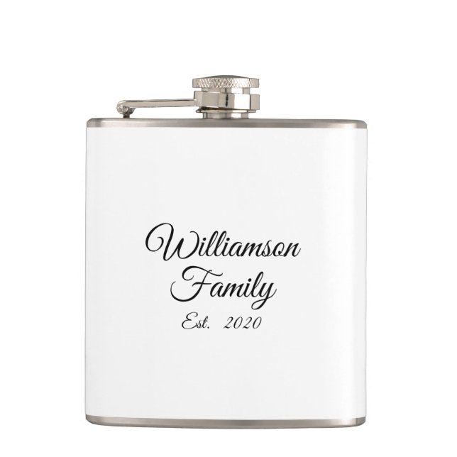 Paar, Familienname, Jahr, Unternehmen anpassen Flachmann (Vorderseite)