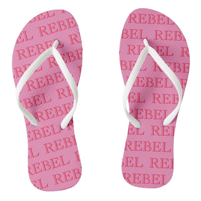 Paar Flip Flops - REBEL Pink und Weiß (Fußbett)