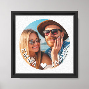 Paar-Foto-Geschenk Herz Namen Romantische Erinneru Leinwanddruck