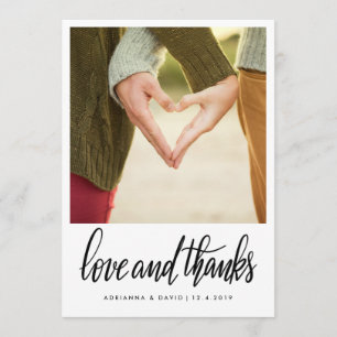 Paar-Foto-Hochzeits-Liebe und Dank-Skript Dankeskarte
