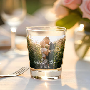 Paar-Foto-personalisierte Hochzeit Schnapsglas