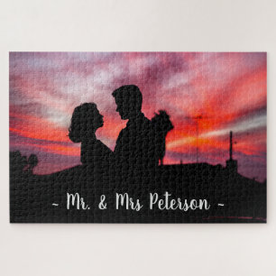 Paar-Foto-Spaß-Spiel-Abend Personalisierter Name Puzzle