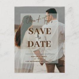 Paar Foto transparente Save the Date Karte