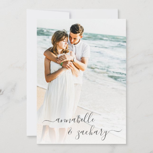 *~* Paar FOTO UAWG + QR AR6 Hochzeit Einladung (Vorderseite)