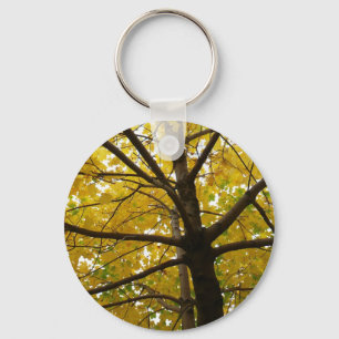 Paar gelber Ahornbäume Herbst Natur Schlüsselanhänger