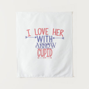 Paar Geschenk Ich Liebe Sie Mit Pfeil Cupid Wandteppich