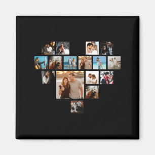 Paar-Geschenk Valentinstag Herz Foto Collage T  Magnet