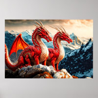 Paar grausamer flatternder Drachen