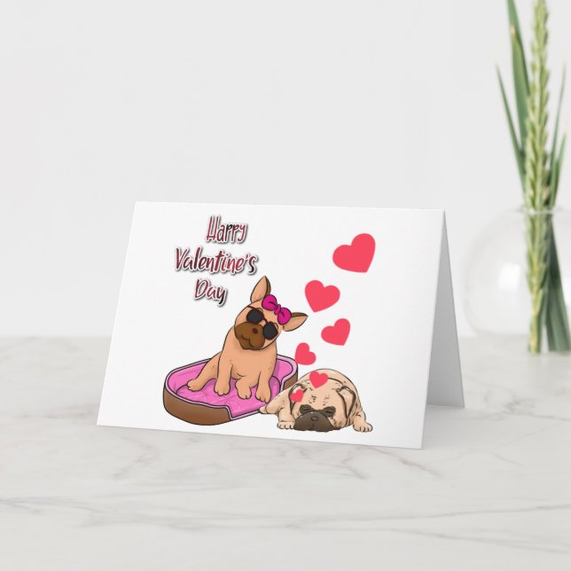 Paar Hunde am Valentinstag der Liebe Karte (Vorderseite)