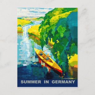 Paar im Kayak auf einem Fluss in Deutschland währe Postkarte