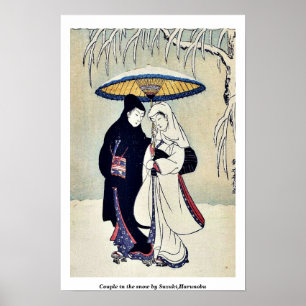 Paar im Schnee von Suzuki, Harunobu Poster