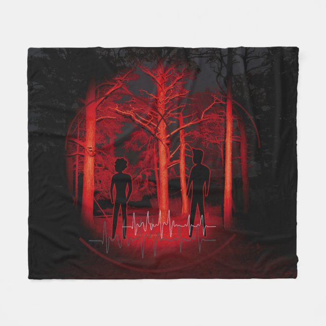 Paar im Wald Fleecedecke (Vorderseite (Horizontal))