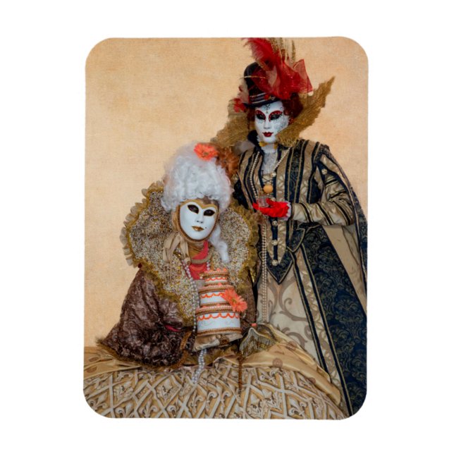 Paar in der Karnevalskostüme, Venedig Magnet (Vertikal)