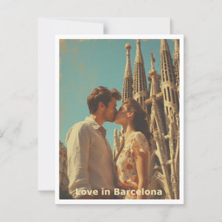 Paar in der Liebe Barcelona Postkarte