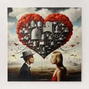 Paar in der Liebe Surrealismus Puzzle