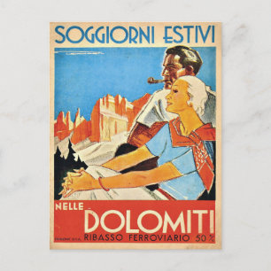 Paar in Dolomites Alpes, Italien Postkarte
