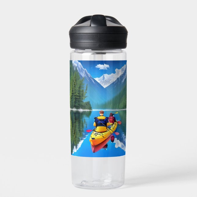 Paar in Kayak | Kayaking Themed Trinkflasche (Vorderseite)