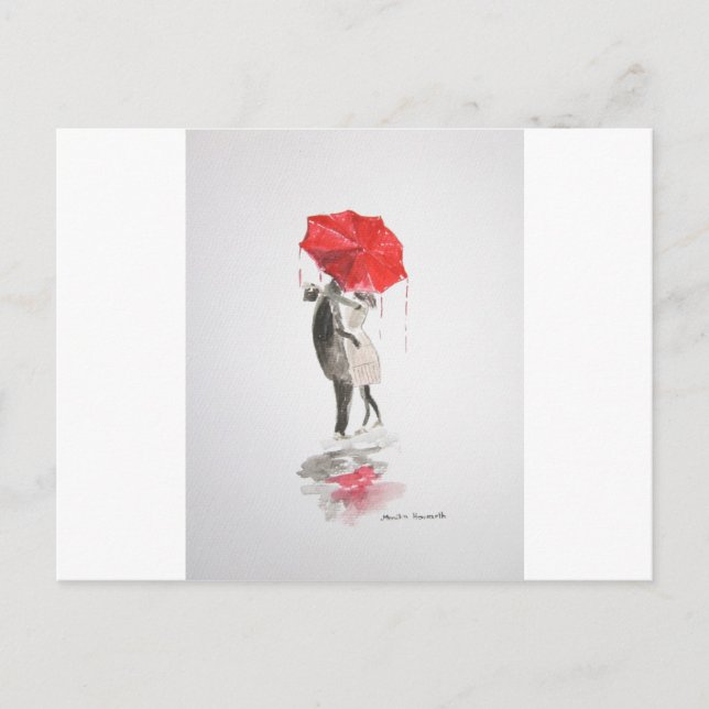 Paar in Liebe küssen Postkarte (Vorderseite)