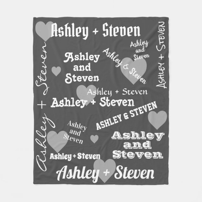 Paar in Liebe Personalisiert Fleecedecke (Vorderseite)