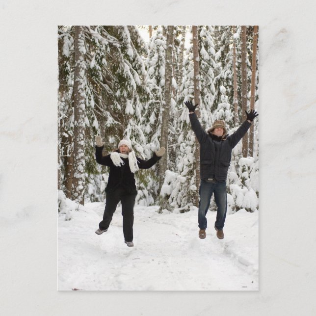 Paar in Wald Postkarte (Vorderseite)