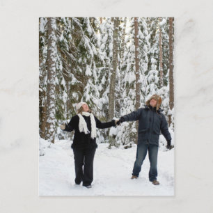 Paar in Wald Postkarte
