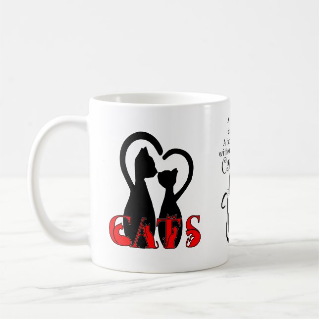 paar Katzen im Zuhause Tasse (Links)