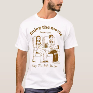 Paar Kinodate T-Shirt Genieße den Film Liebe