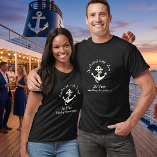 Paar-Kreuzfahrt 20. Jubiläum grau Personalisieren T-Shirt