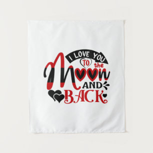 Paar Kunst Ich Liebe Dich Zum Mond Wandteppich