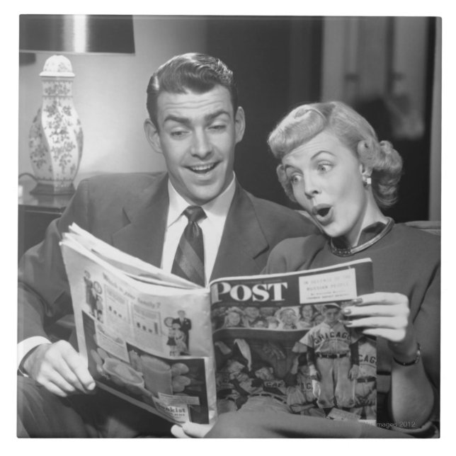 Paar-Lesezeitschrift Fliese (Vorderseite)