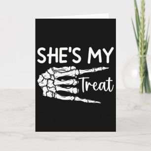 Paar Mein Geschenk Skelett Passendes Halloween Kos Karte