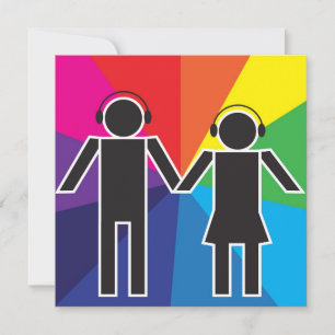 Paar mit Kopfhörern