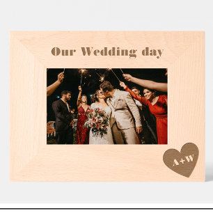 Paar-Monogramm Individuelle Holz Bilderrahmen Geätzte Rahmen