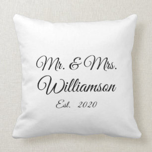 Paar-Nachnamen, Jahr, Zahl anpassen Kissen