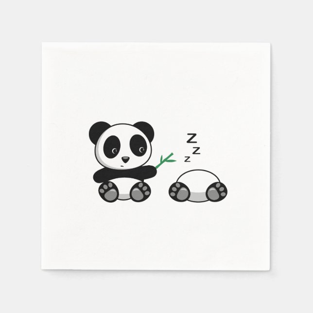 Paar Niedliche kleine Pandas Serviette (Vorderseite)