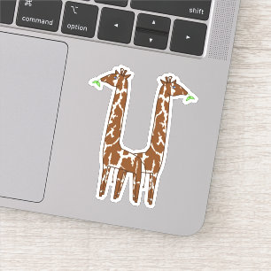 Paar Niedlicher Giraffen Aufkleber