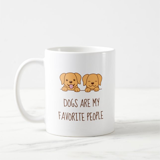 Paar Niedlicher Hunde Peeking Quote Kaffeetasse (Links)