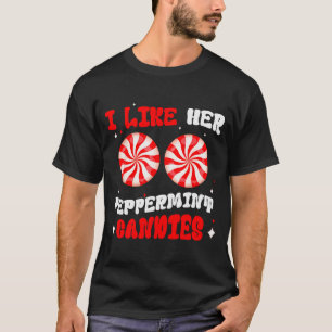 Paar-Passende Weihnachten Ich mag ihren Pfeffermin T-Shirt