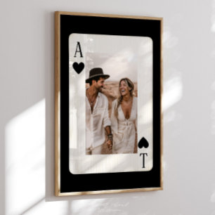 Paar-Poker-Spielkarte mit Foto Poster