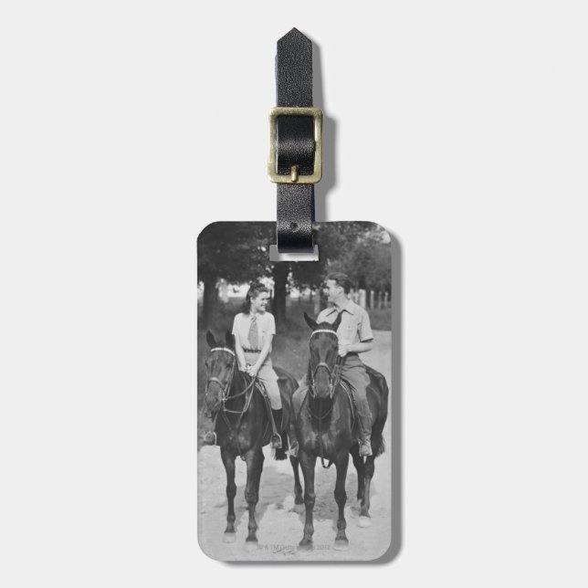 Paar-Reitpferde Gepäckanhänger (Vorderseite vertikal)