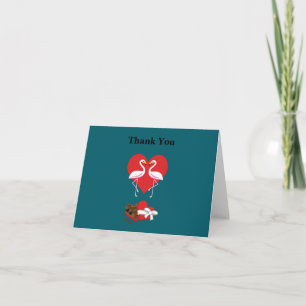 Paar Rosa Flamingo und eine Schachtel Pralinen Dankeskarte