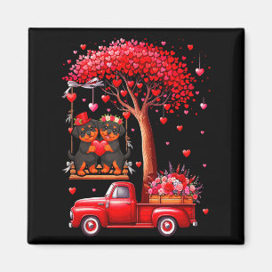 Paar Rottweiler Valentinsherzen Baum Pickup Truck Magnet