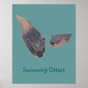 Paar Schwimmotter Poster