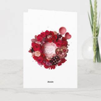 Paar Silhouette Glückliches Valentinstag Romantisc Karte